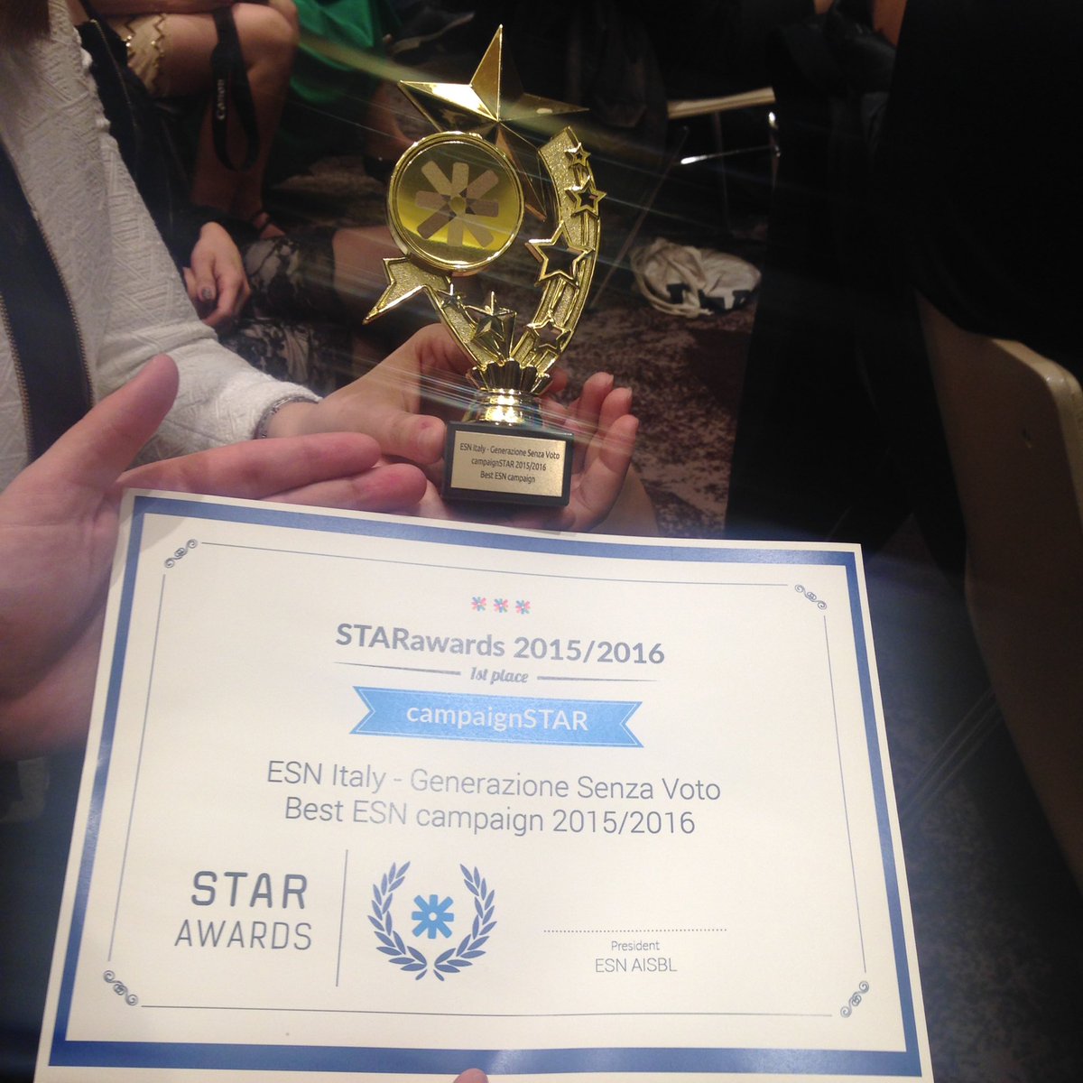 We're proud to announce that our campaign #GenerazioneSenzaVoto wins the #STARaward - Best ESNcampaign!! #AGMwarsaw