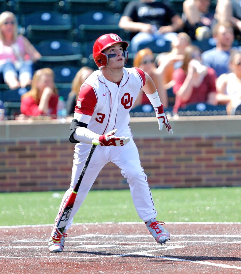 OU_Baseball's tweet photo. Cade Harris' first career jack ties the game, but the freshman needs an official home run hashtag...send your best! https://t.co/LesPwGqHDu