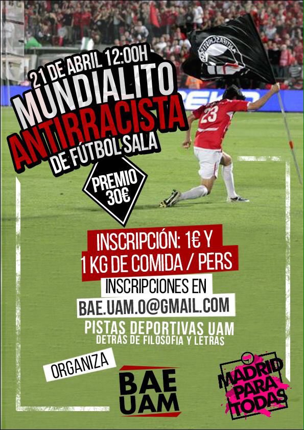 BAE_UAM's tweet photo. Si quieres inscribirte en el MUNDIALITO ANTIRACISTA mándanos un correo a:
bae.uam.0@gmail.com https://t.co/Cl0Q1AdHmk