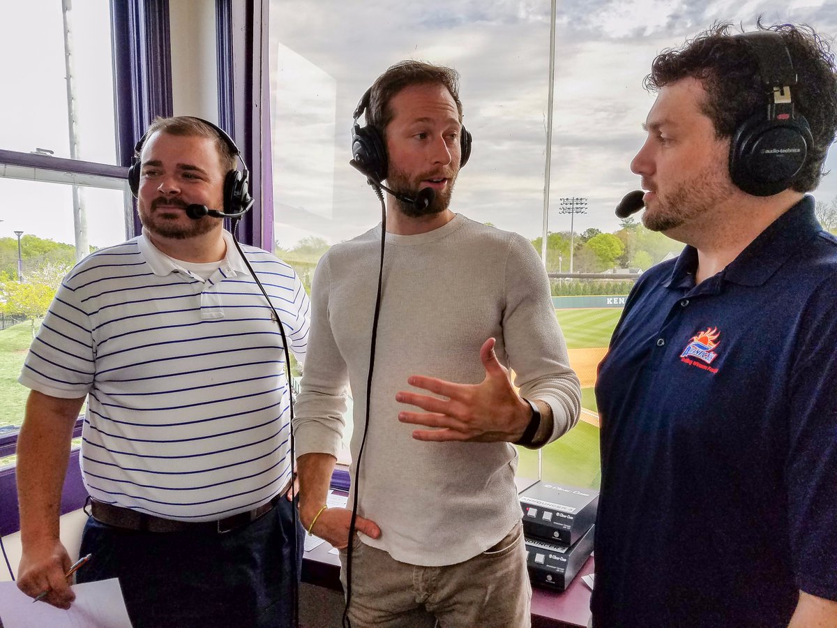 BisonBaseball's tweet photo. Great to have former Bison @CaseyBond join us in the booth on the @ESPN3 broadcast. #ASunBB #beLieve @lipscomb https://t.co/2LMWjSgCRQ
