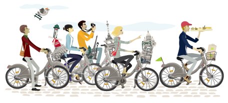 ParisJeTaime's tweet photo. Take a ride in the Paris of the Parisians with @Velib sightseeing excursions! 🚲  https://t.co/ezUIvlczlO https://t.co/HbDSC0uFEL
