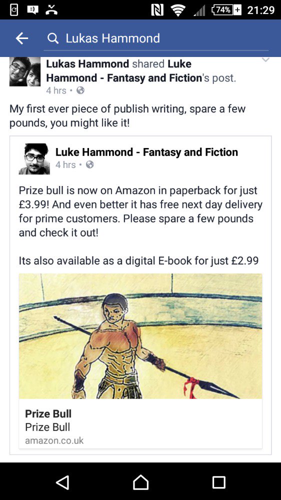 eviedowdall's tweet photo. Luke Hammond has just become a published author on Amazon! Why not give it a read?! https://t.co/XqMhjL86Vw