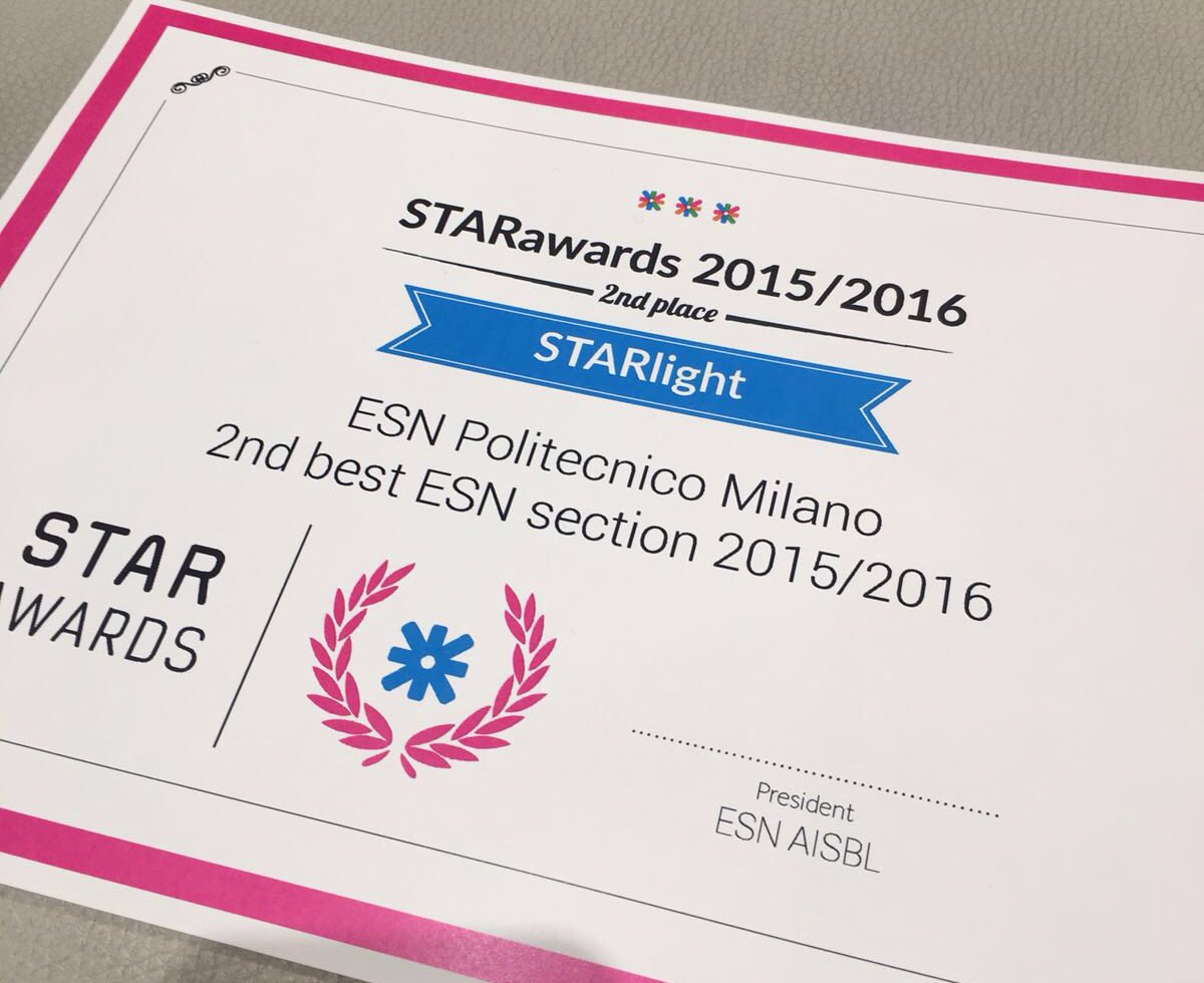 ESNITALIA's tweet photo. Live from #AGMwarsaw, another Italian triumph at the #STARawards: @ESNPolimi is the second best ESN section! https://t.co/jxv87Bwe5z