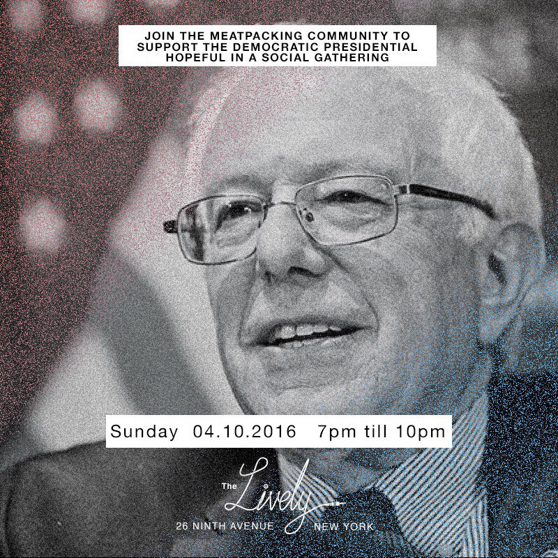 TheLivelySpot's tweet photo. Join our local community residents in a rally to support the Presidential hopeful, #BernieSanders ! Tonight at 7pm! https://t.co/i9r0nSbjFJ