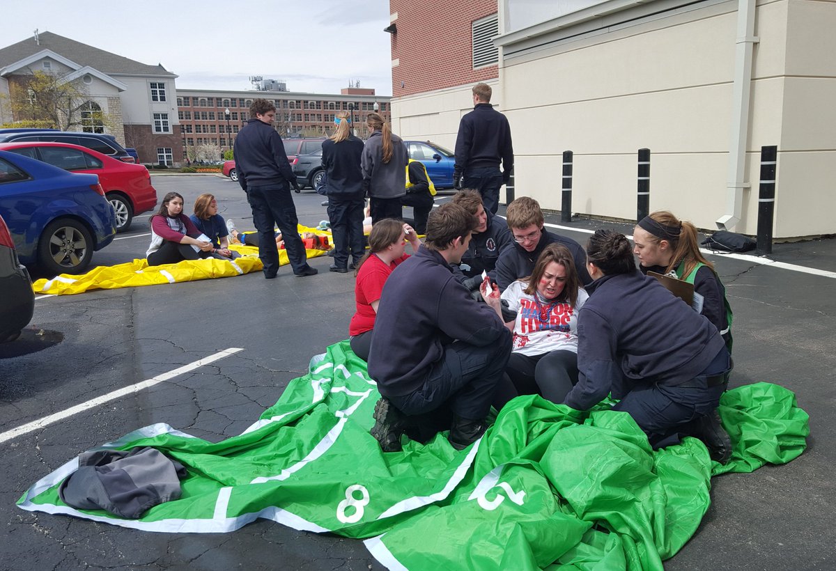 UD_EMS's tweet photo. UD EMS members participated in a mass casualty drill today. Check out some of the sweet pictures from the exercise! https://t.co/SKvKIb7O4p