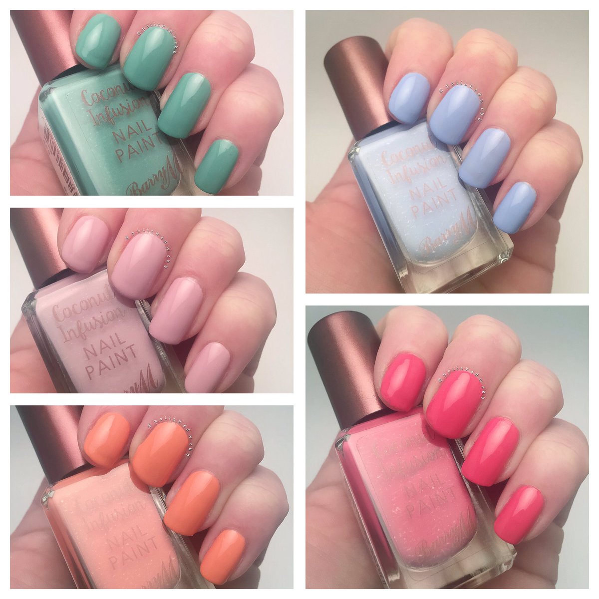 polishedwebb's tweet photo. The Colourful Coconuts from @BarryMCosmetics #coconutinfusion collection #barrym #nails #notd https://t.co/as7sSHbgfP