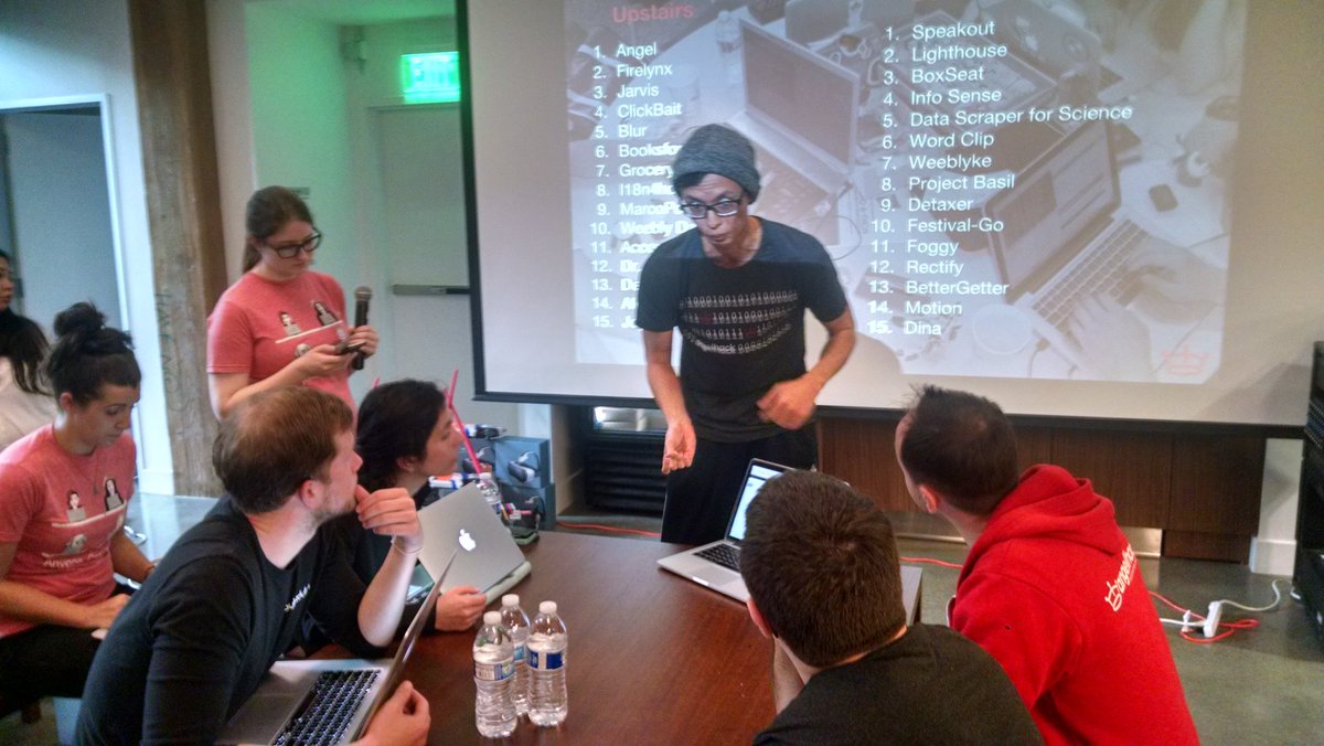 ChuaBernice's tweet photo. My team mate Michael Du presenting our @AngelHack project to the judges. #AngelHack #AngelHackSF #AngelHackSF 2016 https://t.co/SIOS69qOwA