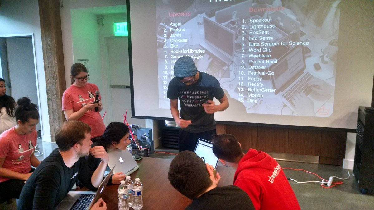 ChuaBernice's tweet photo. My team mate Michael Du presenting our @AngelHack project to the judges. #AngelHack #AngelHackSF #AngelHackSF 2016 https://t.co/SIOS69qOwA