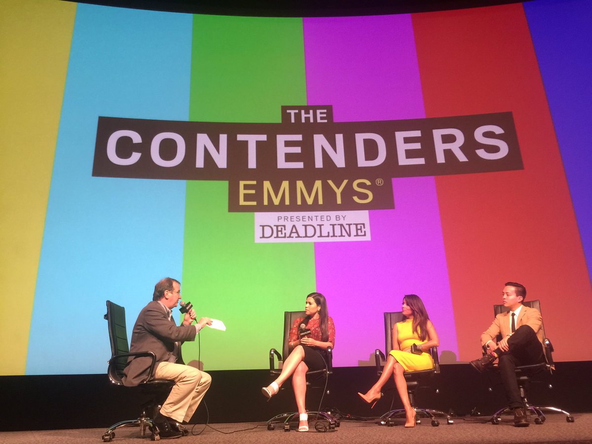 UniversalTV's tweet photo. #TheContendersEmmys panel w/ @AmericaFerrera @EvaLongoria @AlanMYang is under way! @DeadlinePete @Deadline #UTVFYC https://t.co/faDDhmhkX1