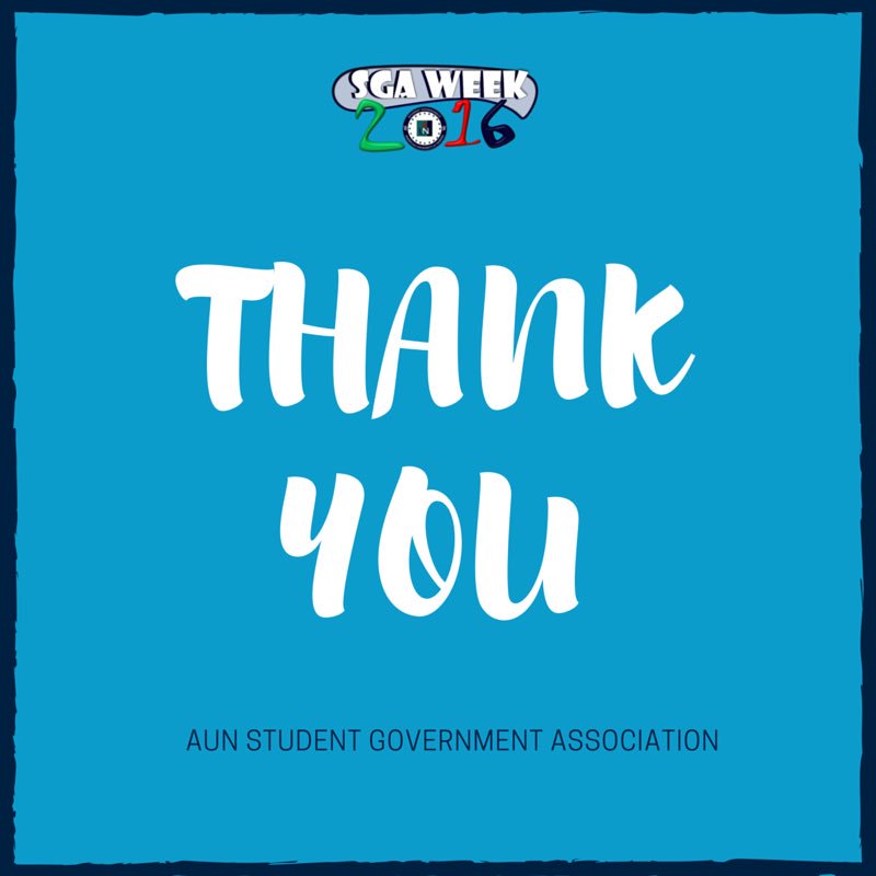 aun_sga's tweet photo. To everyone who participated/showed up for each event! You made it happen! Thank YOU! #SGAWeek2016 https://t.co/qxb8wu3dBF