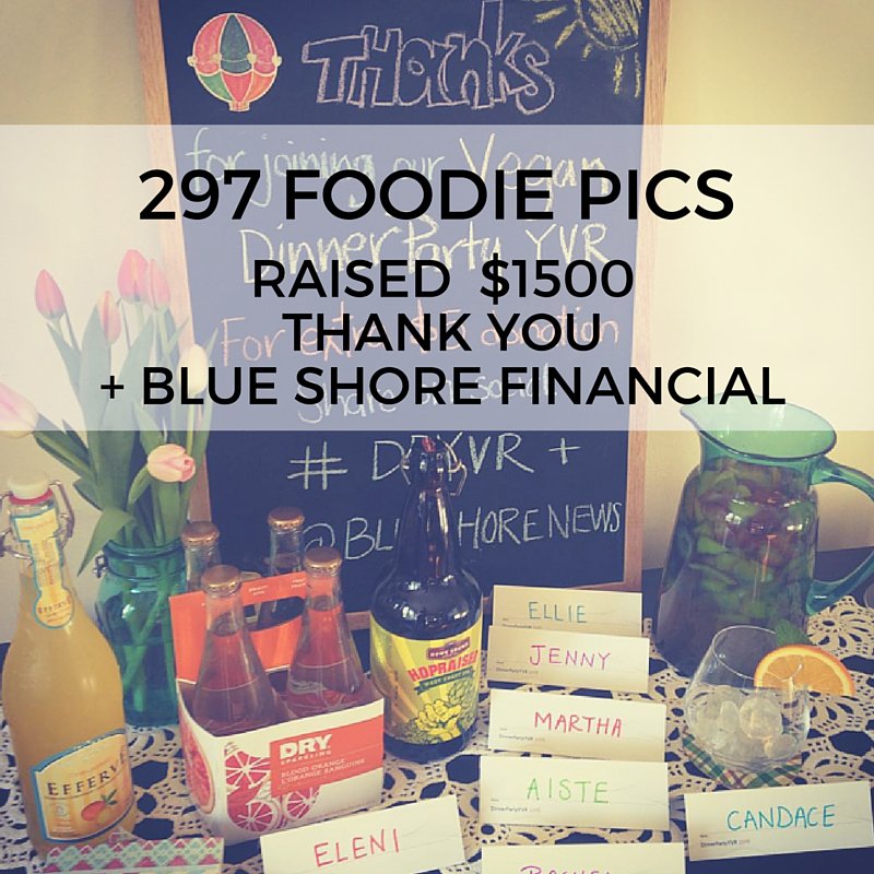 DinnerPartyYVR's tweet photo. Because of 297 incredible foodie pics @BlueShoreNews has $1500 to #DPYVR charities. #givingback #impact https://t.co/jfkvZ2dVgY