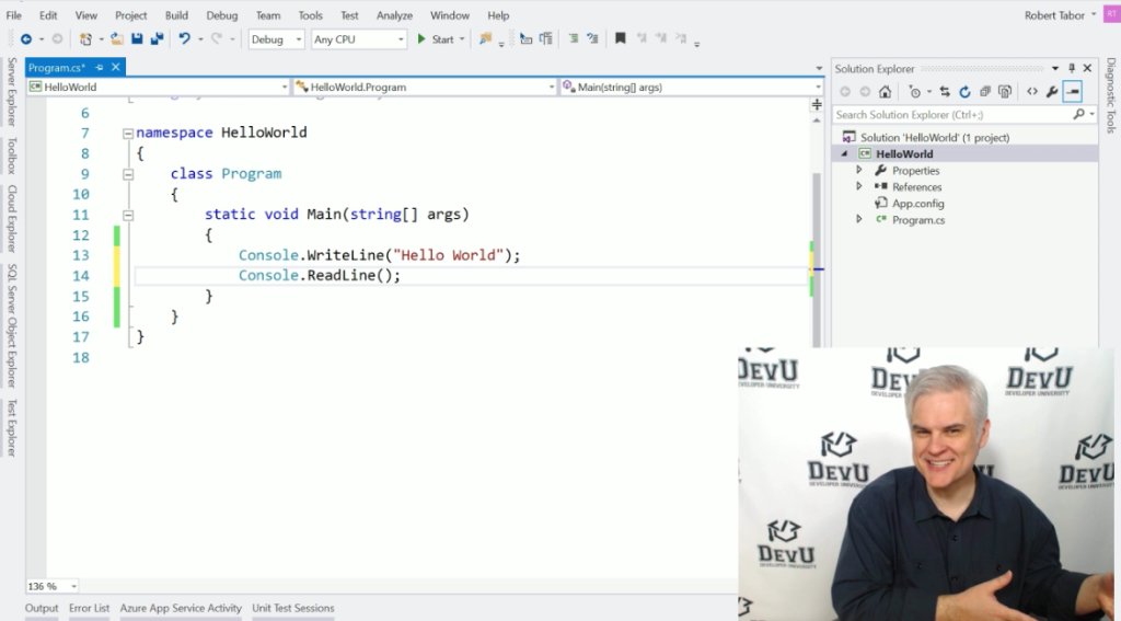 MSFTImagine's tweet photo. .@BobTabor is back w/ an updated C# Fundamentals course on @MSVirtAcademy! Take a look: https://t.co/6l7uiBJdwI https://t.co/r2TCY2NWJn