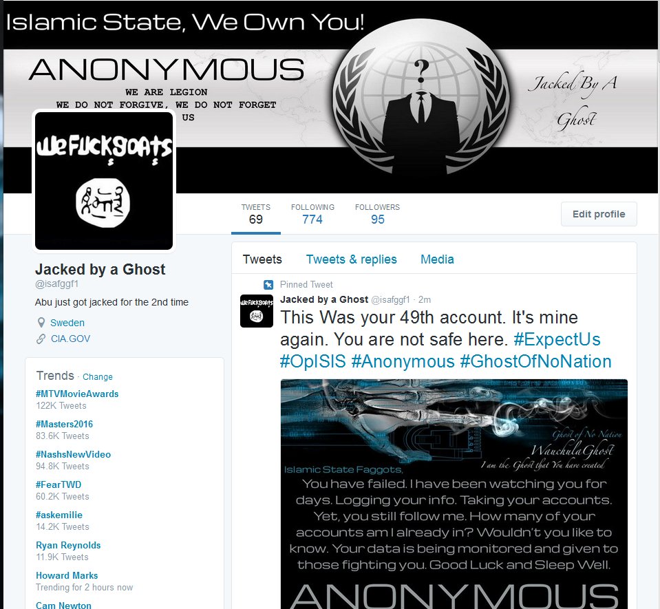 WauchulaGhost's tweet photo. Abu, You should have learned from the last time. #DaeshDown @isafggf1 @isagg1s. #OpISIS #Anonymous #GhostOfNoNation https://t.co/0LI4Cwnux2