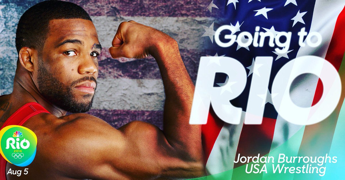 NBCOlympics's tweet image. CONGRATS!!

Jordan Burroughs is going back to the Olympics to defend his title! 

🇺🇸✈️🇧🇷

#IowaCityToRio #RoadToRio