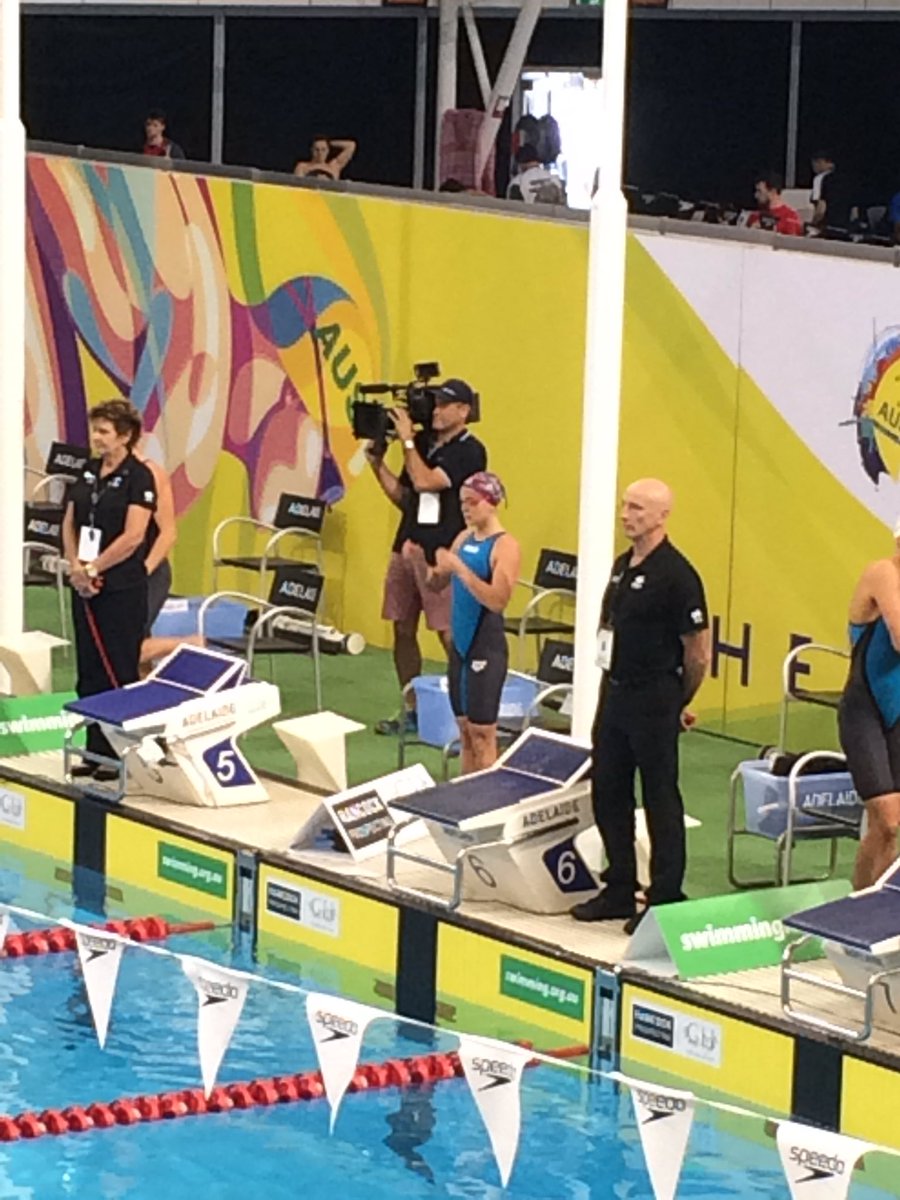 mish_riddin's tweet photo. Birthday girl @georgiebohl waiting patiently for her heat in the 200m Breastroke #AusChamps16 #racetorio #Adelaide https://t.co/NVfbEP4RLu