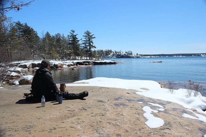 Matt_MCLawrie's tweet photo. Having a #maplehotchocolate on Georgian Bay in @KillbearPP with my @jetboil @OntarioParks #springsunshine https://t.co/KnQypp0amC
