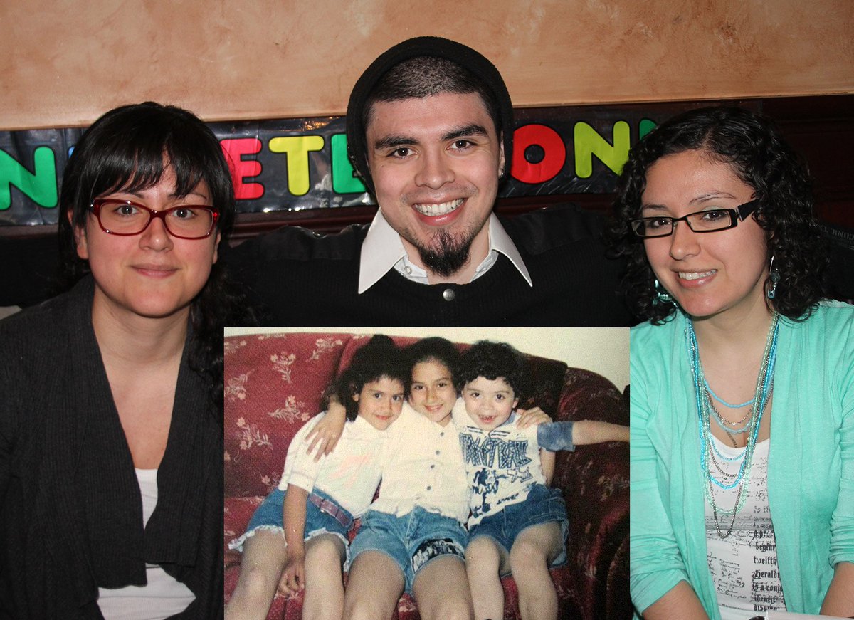 UglyBlueMachine's tweet photo. Siblings Day, huh? Here's a before/after, and another with the lovely step-sisters 💗 #lovelydorks https://t.co/FHxp54qlc4