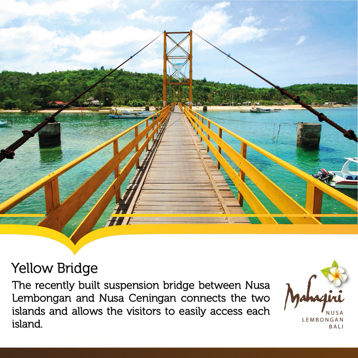 mahagiri_resort's tweet photo. Yellow Bridge Nusa Lembongan #yellowbridge #jembatankuning #nusalembongan #nusaceningan #balivacation #balisummer https://t.co/xg7ranOWqP