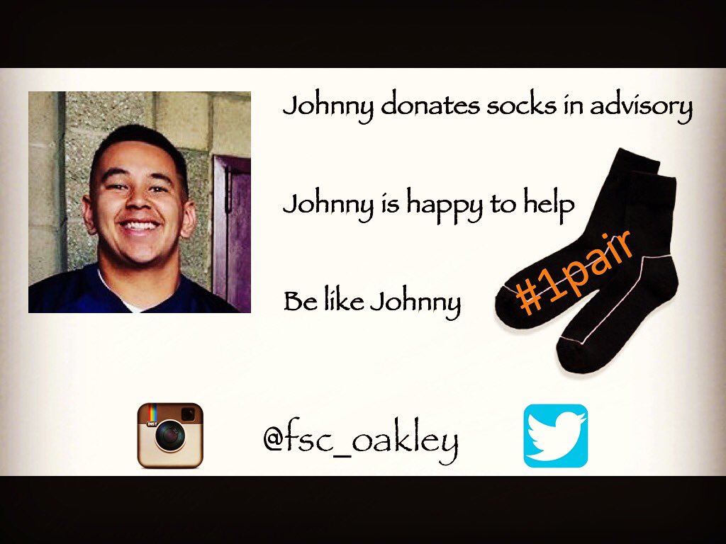 sfc_mtz's tweet photo. Help collect socks this Friday. Be at I107 at the start of advisory and help spread the word all week! #1pair helps! https://t.co/z0bsamCZ4P