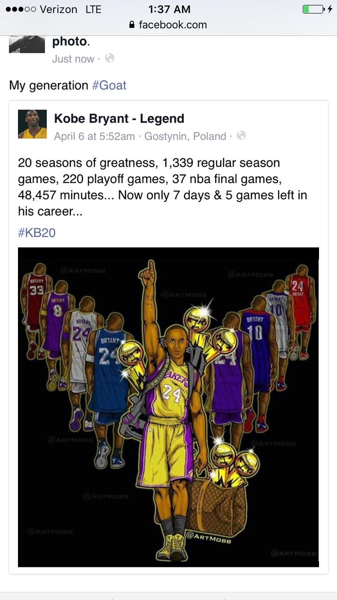 DericLester's tweet image. There will be Greatness in every generation and I would like to thank Kobe Bryant for being my generations #Greatest