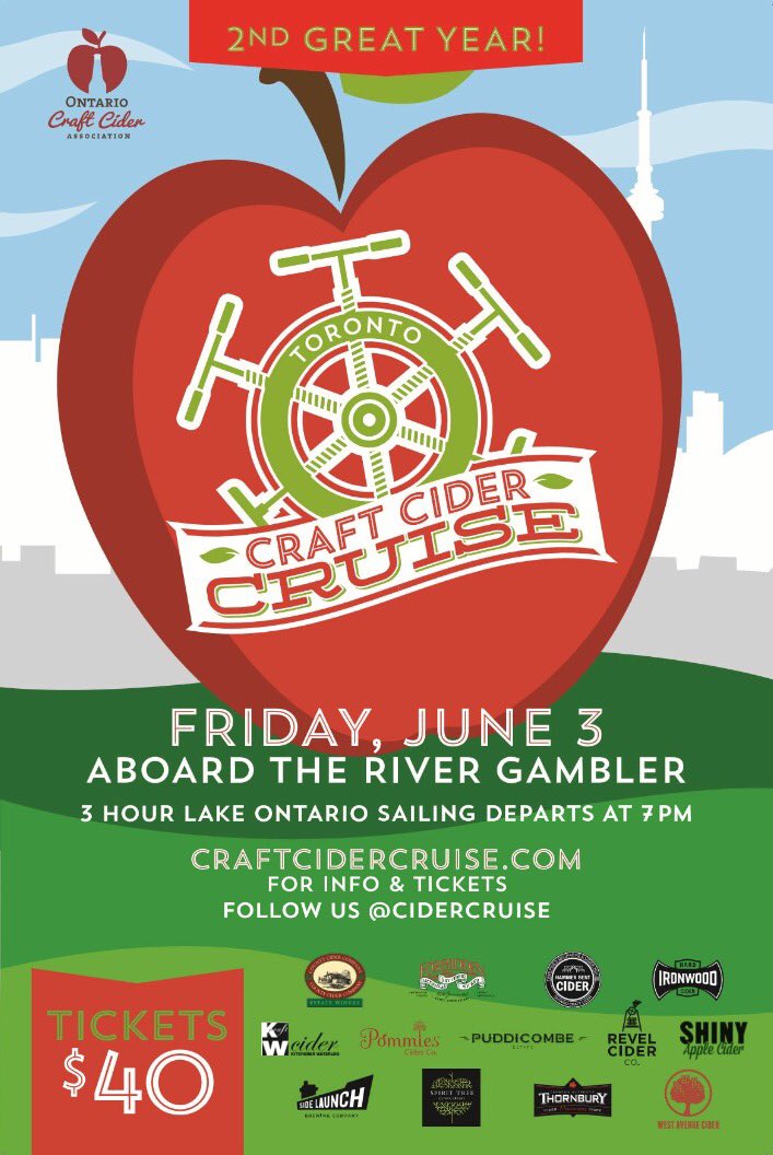 CiderCruise's tweet photo. We sail w/ @OntCraftCider on Friday, June 3rd. Hop on board The Craft Cider Cruise - https://t.co/MDKsUtVIM2 https://t.co/jgiFkwBYlG