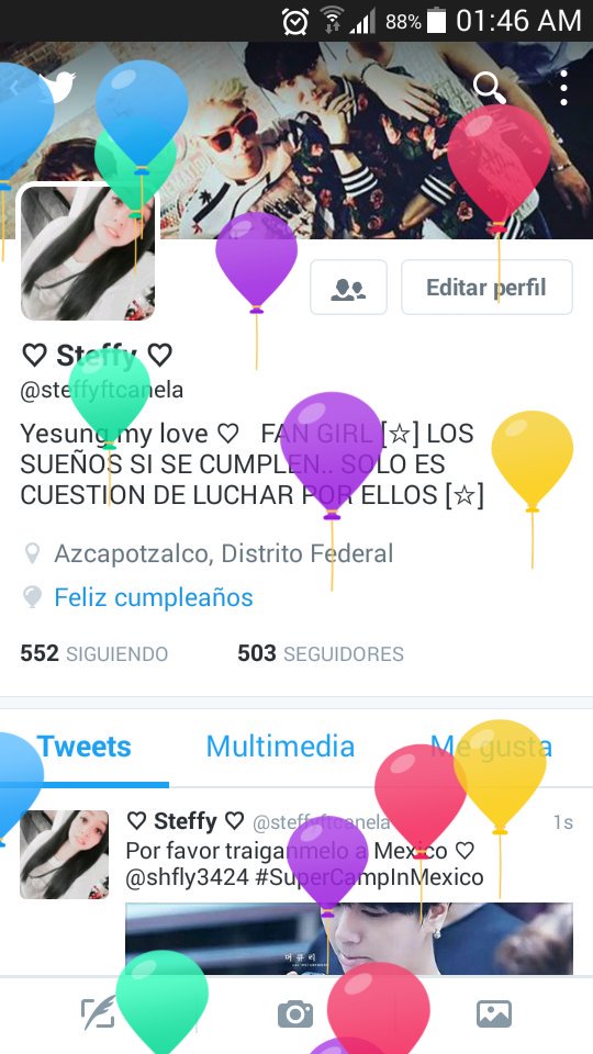 steffyftcanela's tweet photo. Que bonito es ver mi perfil asi 😍💕🎊🎂🎁 https://t.co/hhkBMjJOLY