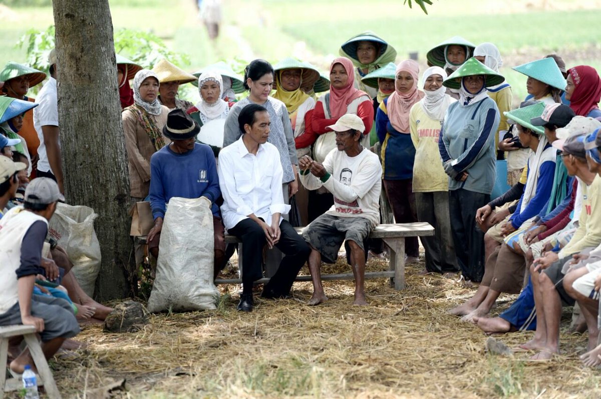 jokowi's tweet photo. Mendengar langsung keluhan petani bawang soal hama yg sulit dibasmi. Pemerintah segera cari solusi mengatasinya -Jkw https://t.co/xbGRUoRy3v