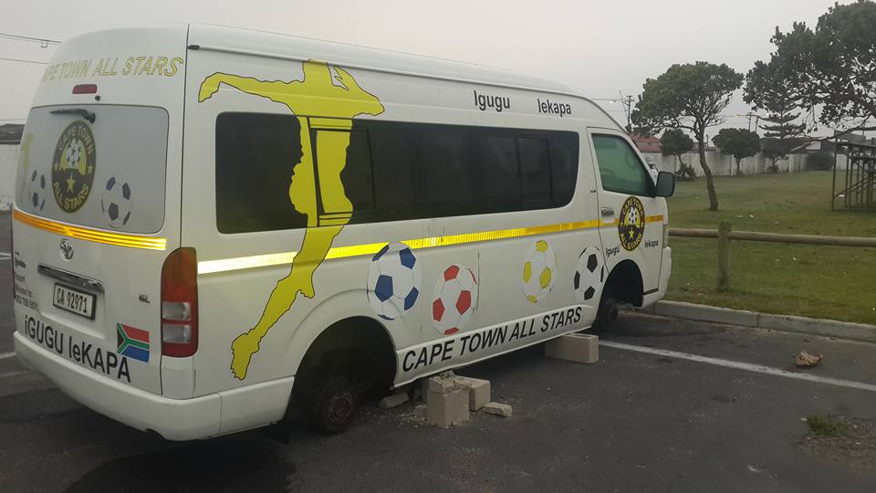 CT All Stars team bus has wheels stolen, parked at their home stadium NY49 according to team administrator Ben Biko.