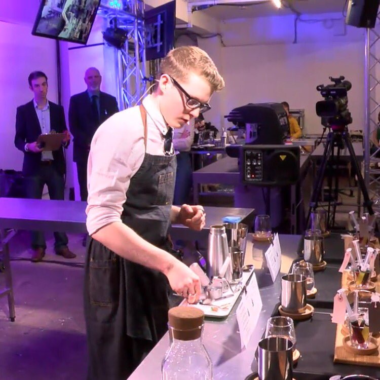 CoffeeGlasgow's tweet photo. Respect to @bcktoblckcoffee for the hours he put in to make the semi finals of the #ukbc2016! Finals next year dude! https://t.co/bPVYMamctu