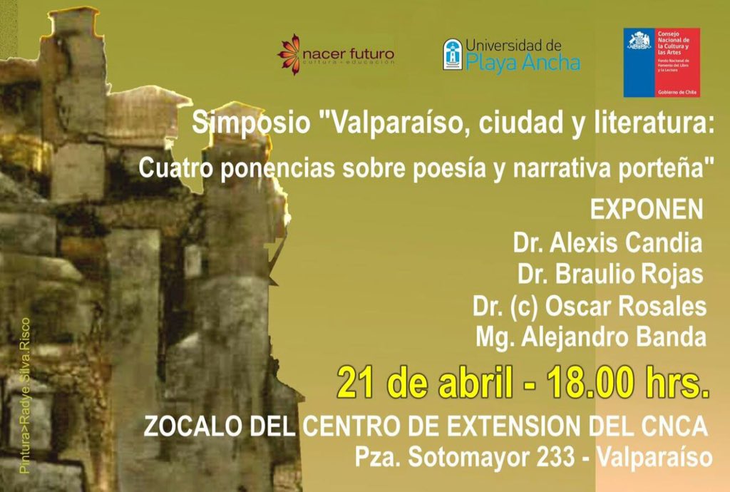 JUE 21 ABR 18:00 <a href="/valparaiso/">La Historia de Valparaíso</a> ciudad y literatura en el @centexcnca <a href="/TeAmoValpo/">V@lpo</a> <a href="/Marejadalibros/">Marejada de Libros</a> <a href="/valpoen100/">valpoen100</a>