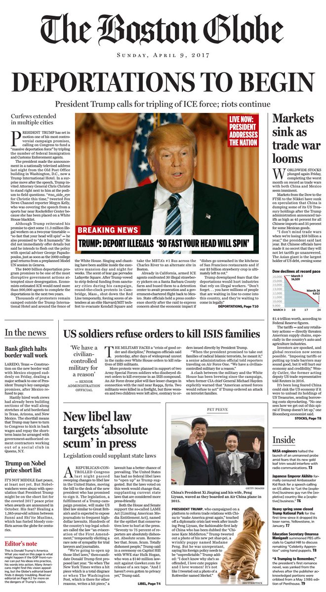 NTenzer's tweet photo. Becoming viral great front page @BostonGlobe. Editorial "#GOP must stop #Trump"
#basicvalues
https://t.co/kAhb3lOsyw https://t.co/wezuEZG0VM