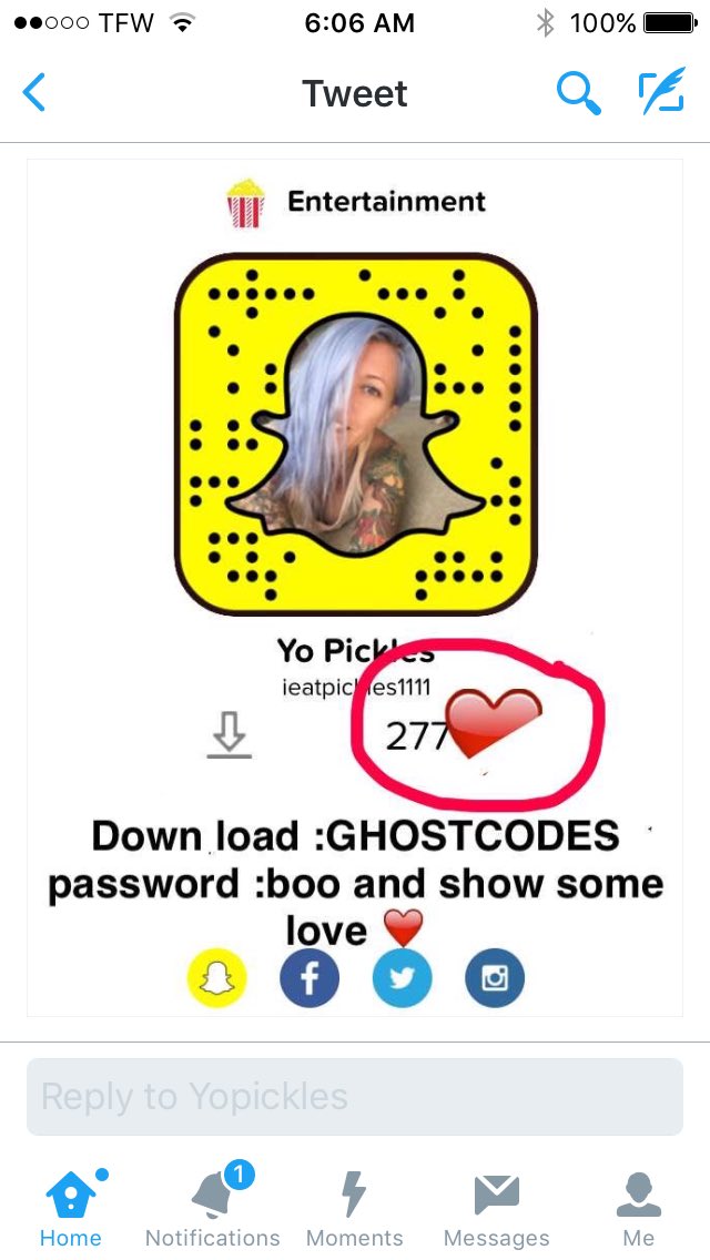 MIKE19654's tweet image. Won&apos;t to see the most amazing snap chats? Look no further check out #yopickles on #Ghostcode and give her harts