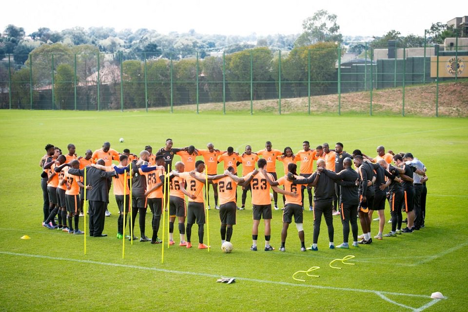 KaizerChiefs's tweet image. 11 April: The Team observed a moment of silence before training this morning in honour of the 43 supporters who died