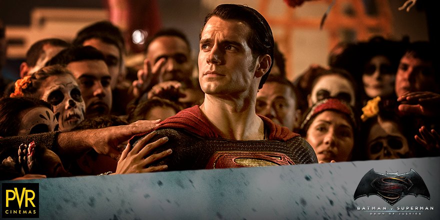 _PVRCinemas's tweet photo. Henry Cavill reprises his role as Superman. #PVR #BatmanvSuperman https://t.co/SSXsUvyhdj