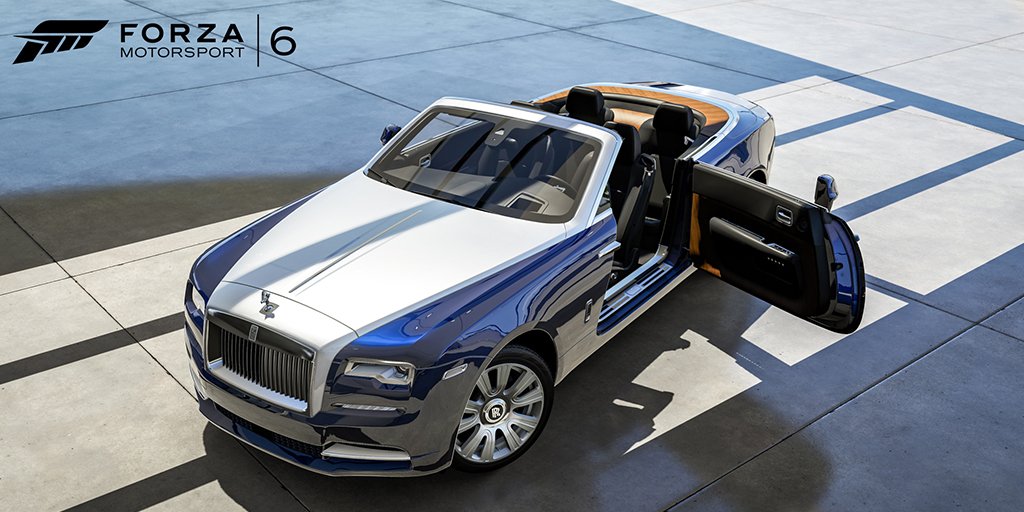 rollsroycecars's tweet photo. Experience #RollsRoyceDawn on the @ForzaMotorsport track. The @BBC_TopGear #Forza6 car pack, available now. https://t.co/sp6jHhka4S