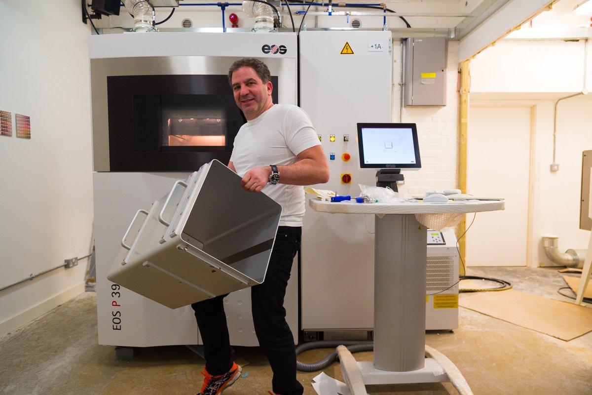 Here <a href="/andrewdawood1/">Andrew Dawood</a> demonstrates our bigger Nylon SLS build volume coming soon! #3dprinting #SLS #eos #newtech