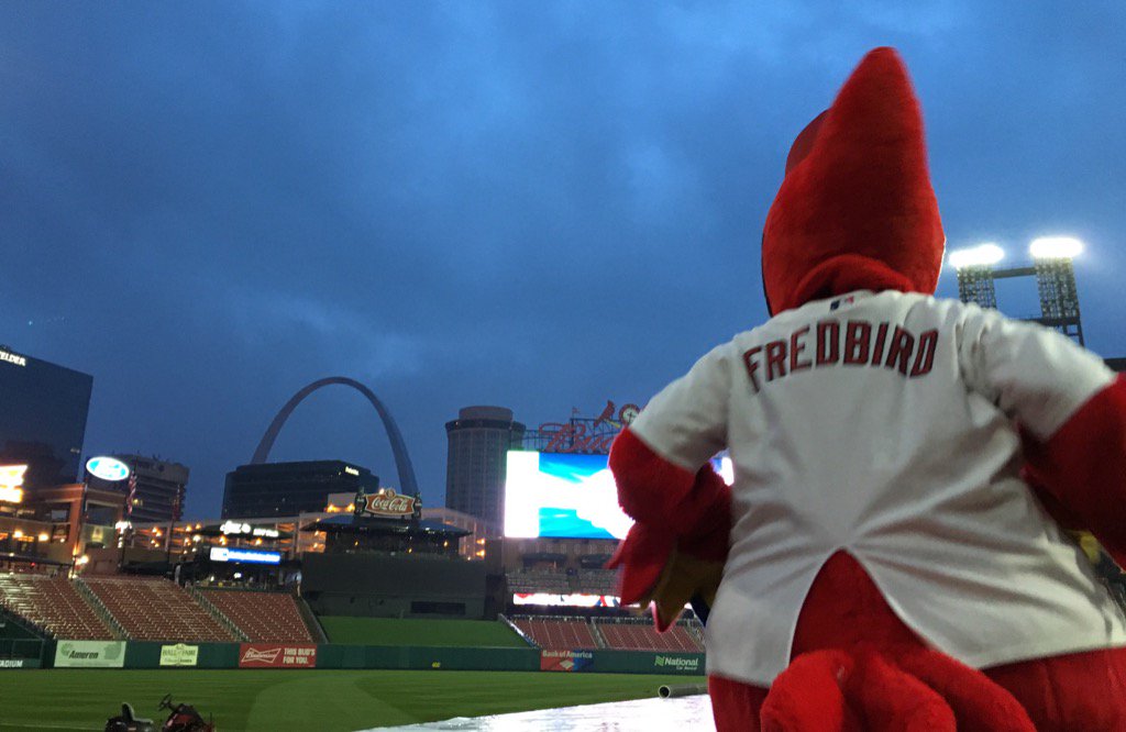 Fredbird is awake and ready to go! #OpeningDaySTL