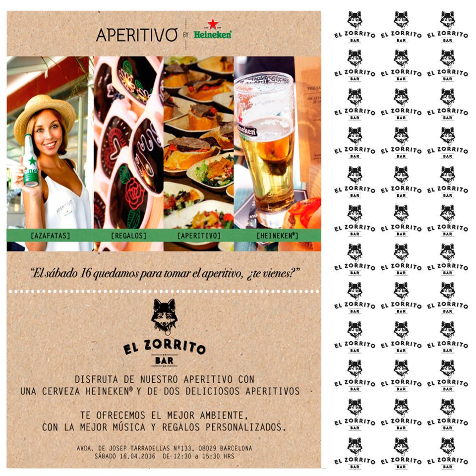 Te_Apetece's tweet photo. Planazo para el fin de semana, nuevo #AperitivoByHeineken en @barelzorrito SÁBADO de 12:30 a 15:30h #FelizLunes https://t.co/IWcDtlx2TJ