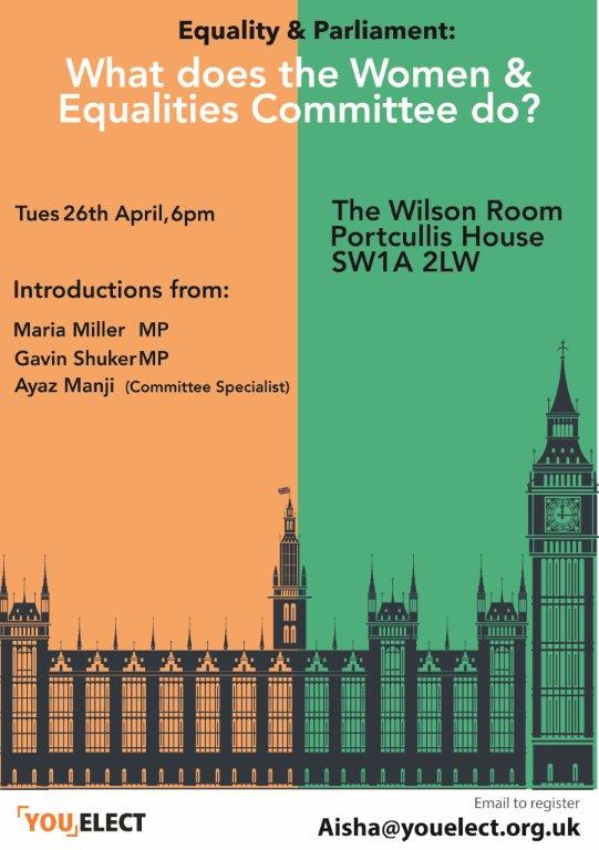 YouElect's tweet photo. Find out about the Women and Equalities Committee &amp; how you can use it to make BME issues a priority in Parliament! https://t.co/Tgl3U5Eedt