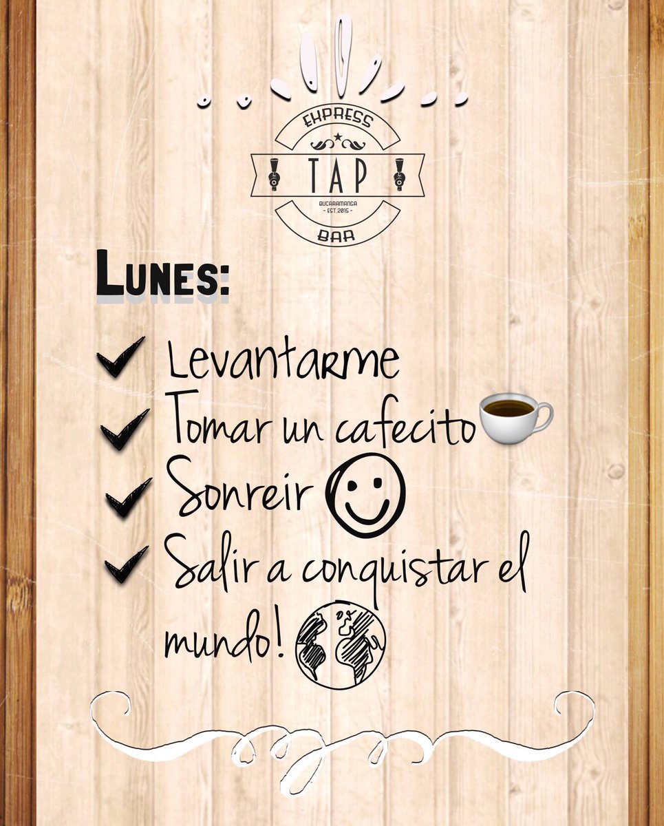 Tapexpressbar's tweet photo. En #TapExpressBar seguimos esta lista al pie de la letra! ☀️ #Lunes https://t.co/rkp6vp1BM2