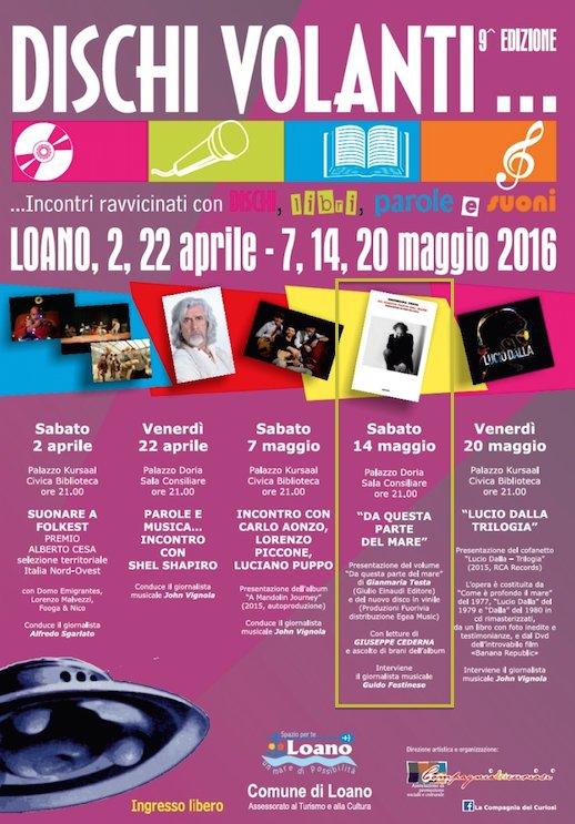 #Loano il 14 maggio h. 21 con #GuidoFestinese #DaQuestaPartedelMare <a href="/Einaudieditore/">Einaudi editore</a>. Letture di <a href="/GiuseppeCederna/">giuseppe cederna</a>