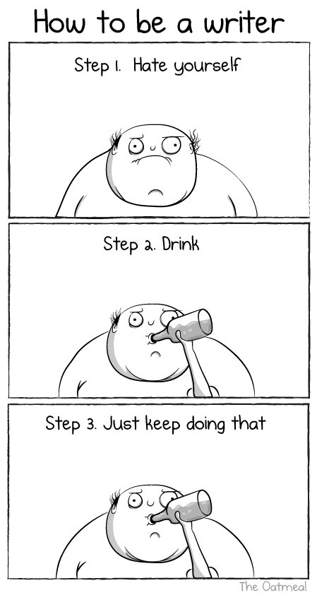 Oatmeal's tweet photo. How to be a writer https://t.co/9mbtnq7VPk