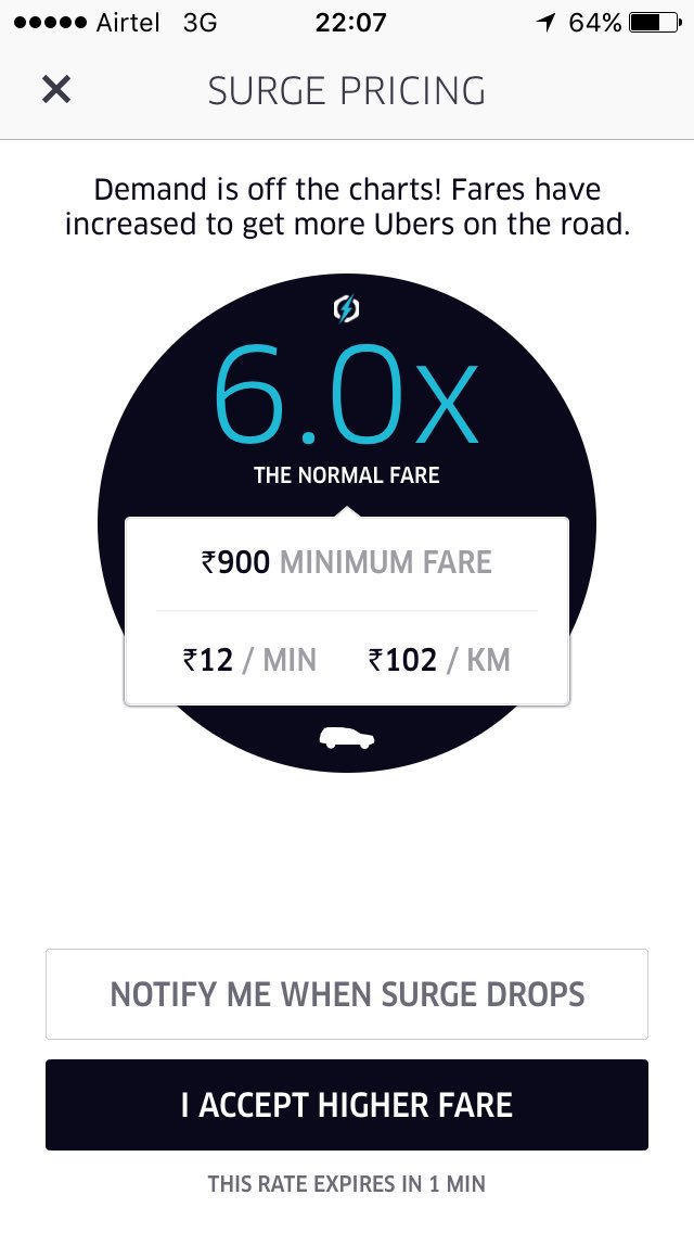 jaishankarj's tweet photo. @Uber_India, Isn't this just plain absurd!?! Isn't there supposed to be a ban on surge pricing in Bangalore!?! https://t.co/dRalgEopOe