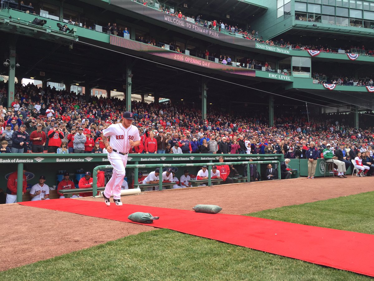 RedSox's tweet photo. Lookin' good in home whites! #FenwayOpener https://t.co/vlV2r4wIwU