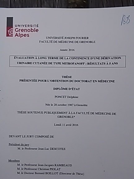 Dr Bernard Boillot (@drboillot) on Twitter photo Excellente thèse de <a href="/delphineponcet/">Delphine Poncet</a> sur #mitrofanoff : 45 patients, 88% continents, 97% sondages faciles Excellente thèse de <a href="/delphineponcet/">Delphine Poncet</a> sur #mitrofanoff : 45 patients, 88% continents, 97% sondages faciles