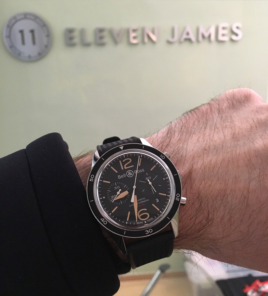 elevenjames's tweet photo. Monday's with our @BellRossWatches #br126 #chronograph #bellandross #bellross #watches #mondaze https://t.co/nCeV7tFPOH