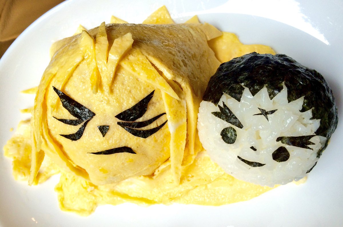 せつこ うしおととらキャラオニギリ 練習 ですが予想以上に難しかった 特にとらちゃん 金糸卵で毛並作った方がそれっぽかったな うしおは塩にぎりでとらちゃはこんな感じのオムライスです 今夜うしとら28話 T Co Dhzmcyoui9