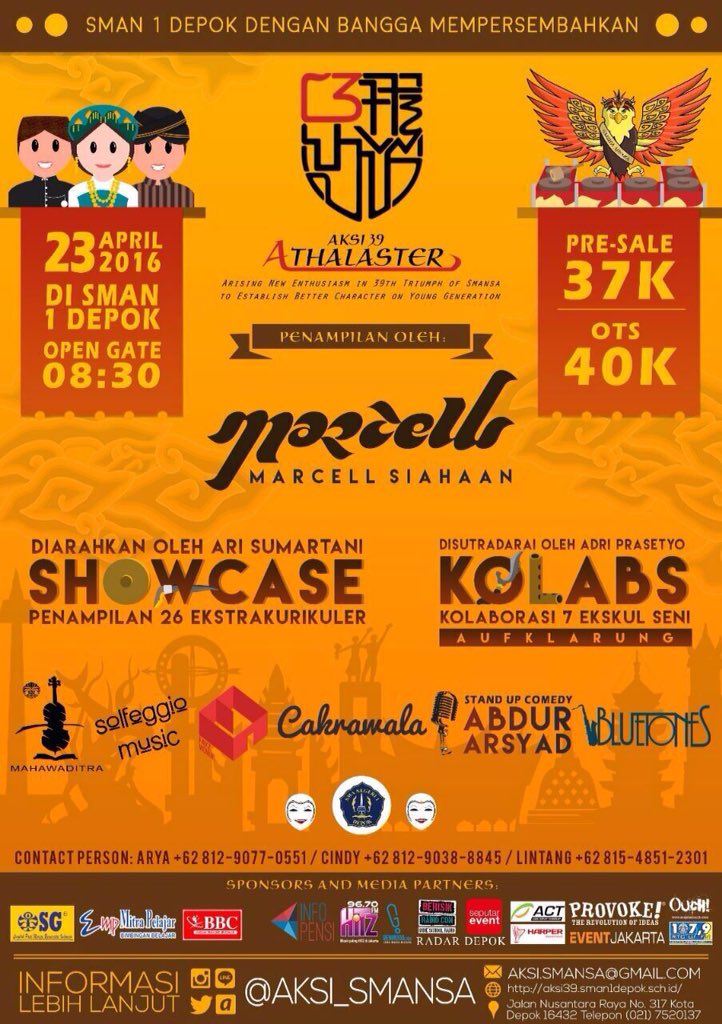 Kabar Gembira untuk semuanya! 
Penjualan tiket pre-sale AKSI 39 ATHALASTER sdh dimulai! 
Apalagi yang kalian tunggu?