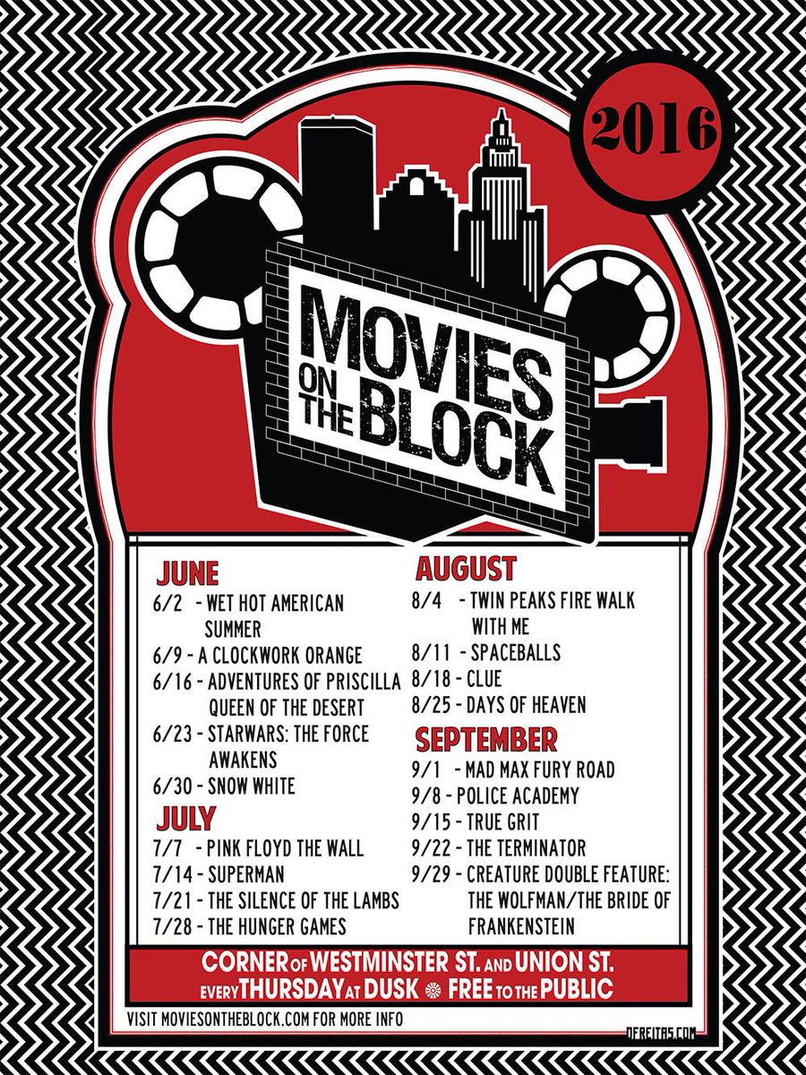 East Side Monthly (@eastsidemonthly) on Twitter photo Movies on the Block just dropped its 2016 schedule. Get ready for a blockbuster summer <a href="/indowncitypvd/">InDowncity</a> Movies on the Block just dropped its 2016 schedule. Get ready for a blockbuster summer <a href="/indowncitypvd/">InDowncity</a>