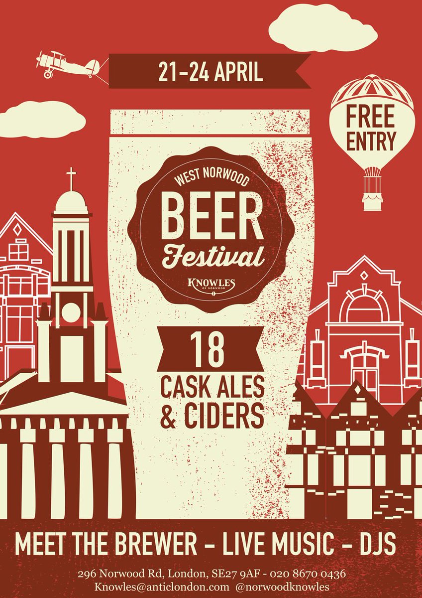 10 days to go til our #WestNorwood #BeerFestival 21-24 April!
Keep your eyes peeled for #beer previews this week